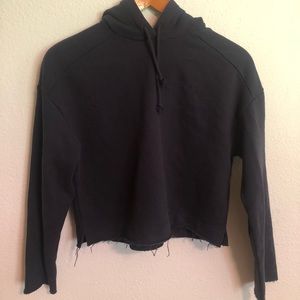 Cropped, Raw Edge Hoodie